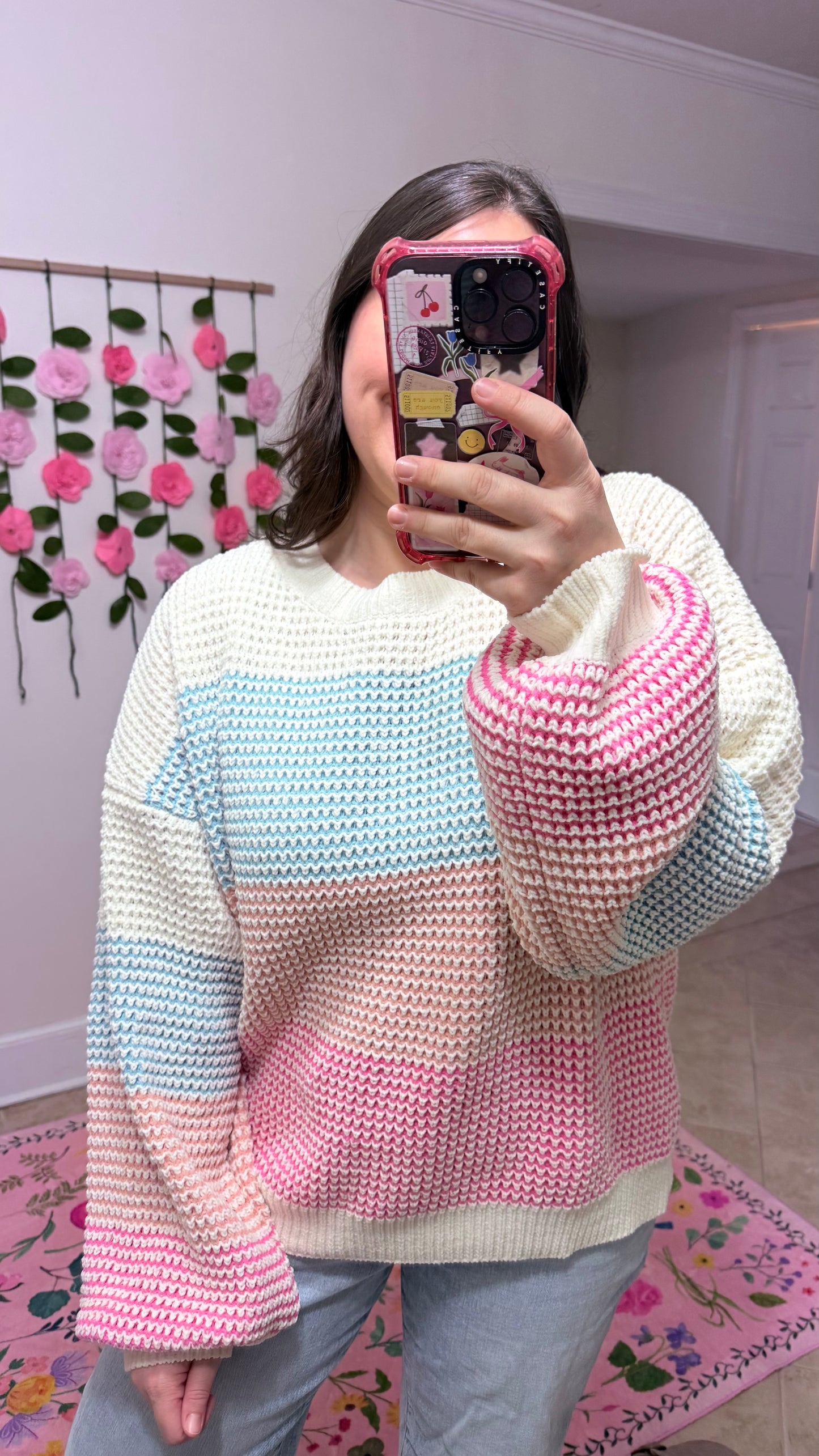 Pastel Colorblock Knit Sweater