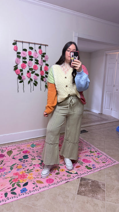 SAGE + FIG Mineral Washed Terry Wide Leg Pants