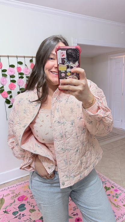 Pink Quilted Jacket