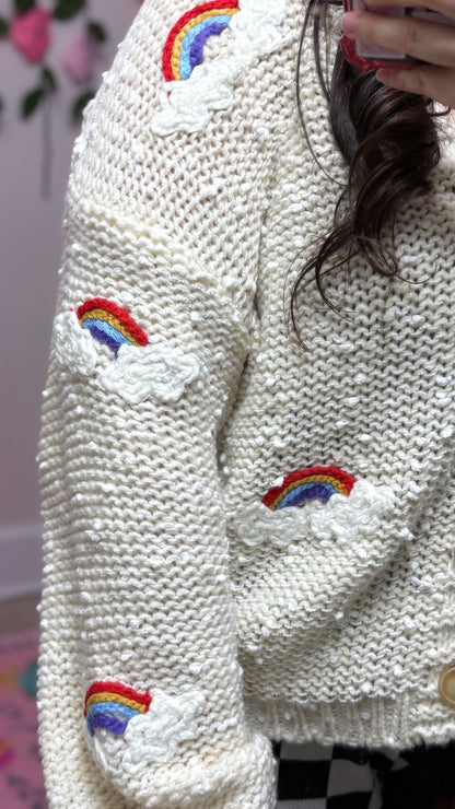 Chasing Rainbows Cardigan – Chunky Knit Rainbow Sweater