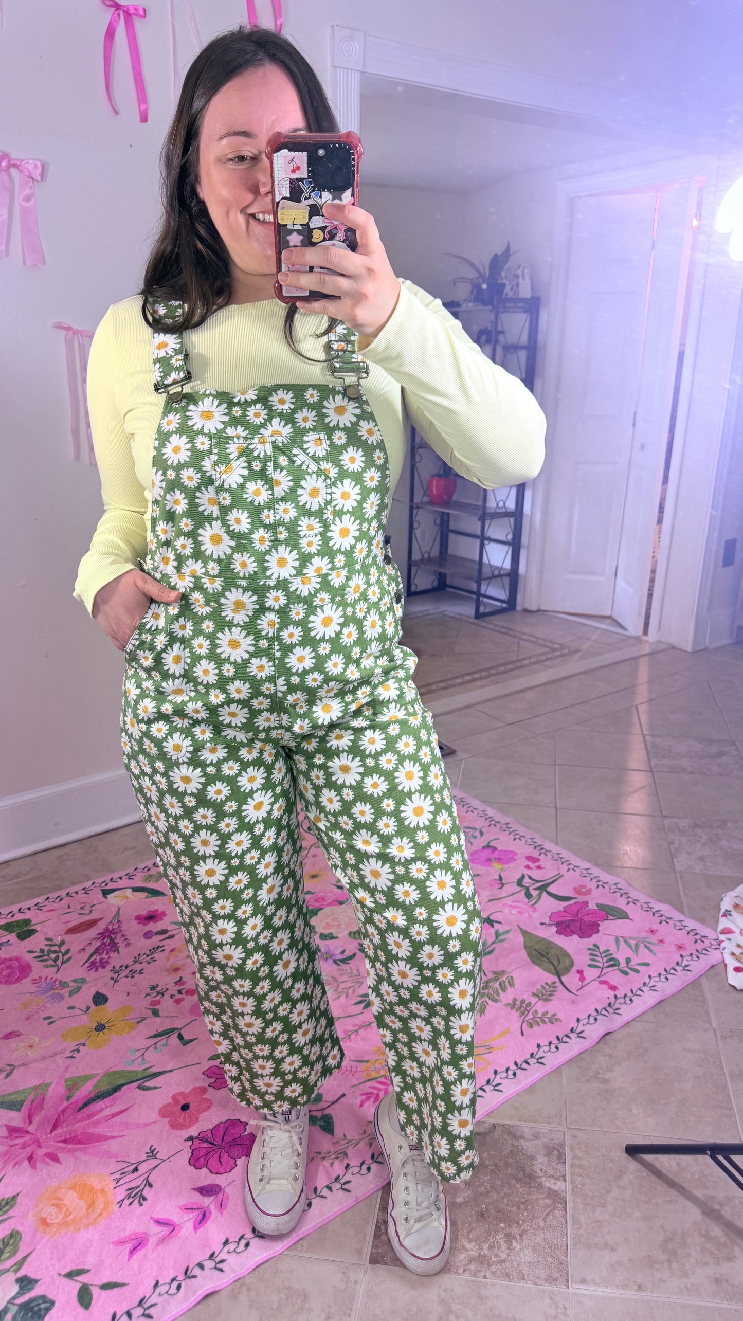 Green Daisy Overalls