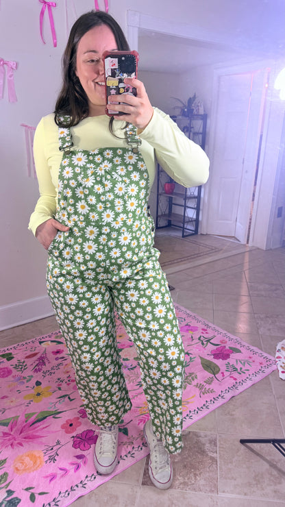 Green Daisy Overalls