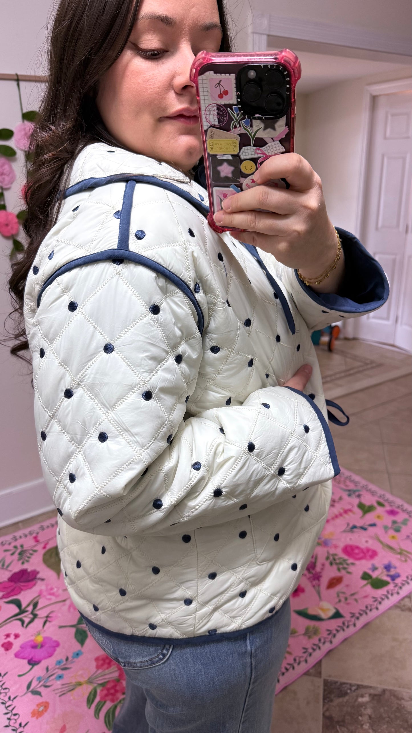 Sweet Dot Quilted Bow Jacket