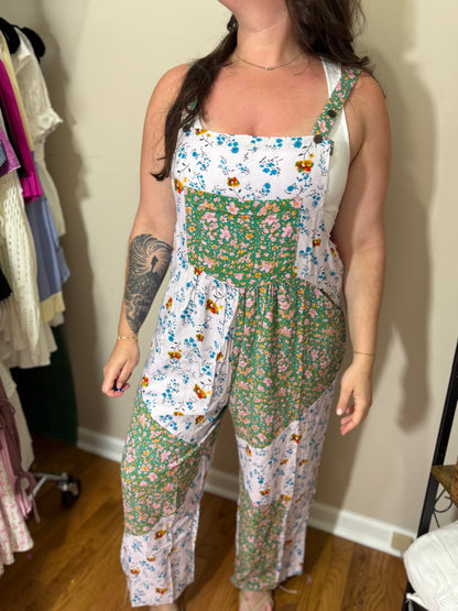 Petal Patch Overalls – Boho Floral Mix (1) L/XL