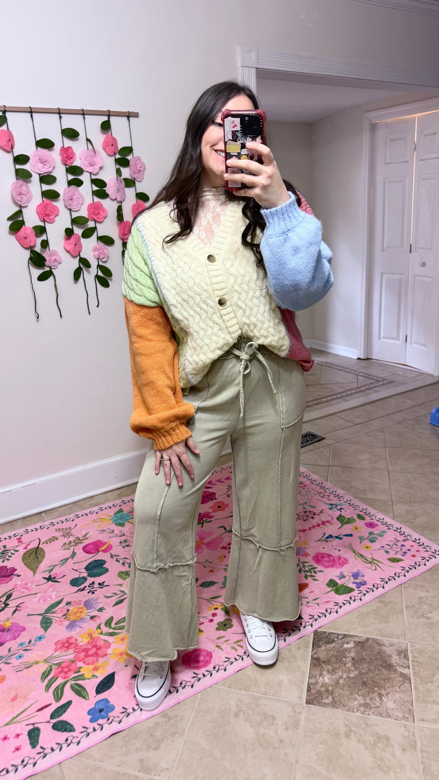 SAGE + FIG Mineral Washed Terry Wide Leg Pants