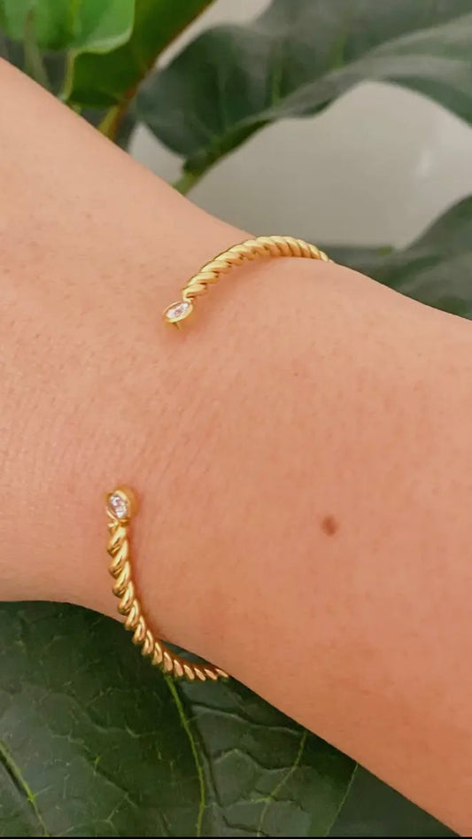 Open Cuff Gold Bracelet