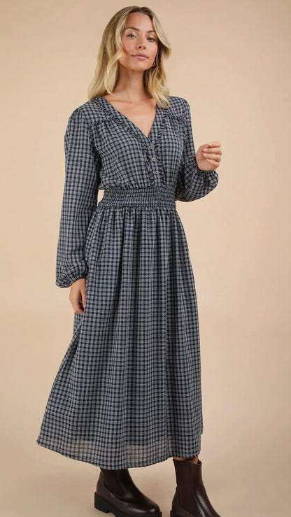 Plaid Midi Dress
