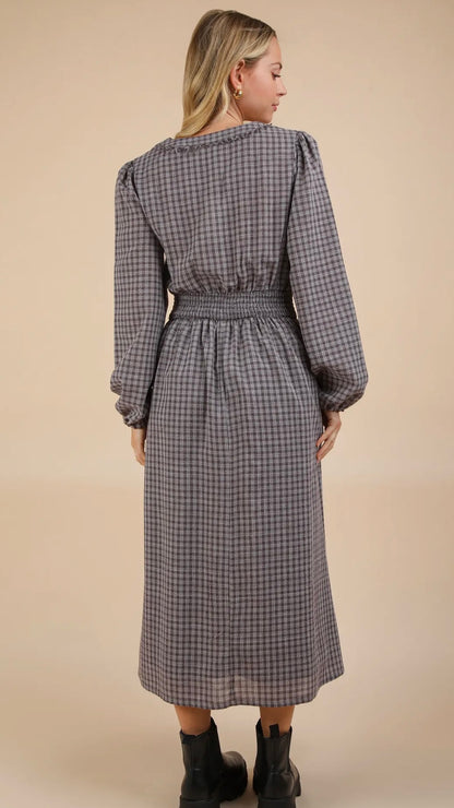 Plaid Midi Dress