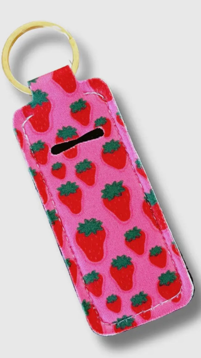 Lip Balm / Lip Stick Keychain Holder – Strawberry Field
