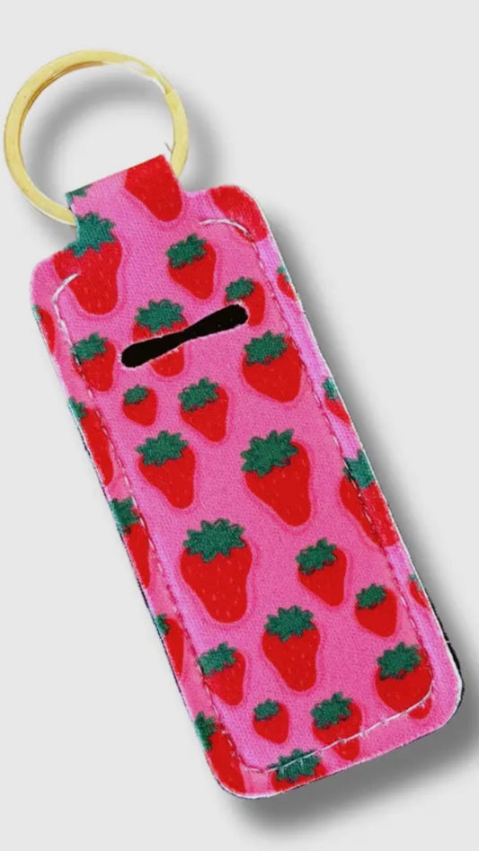 Lip Balm / Lip Stick Keychain Holder – Strawberry Field