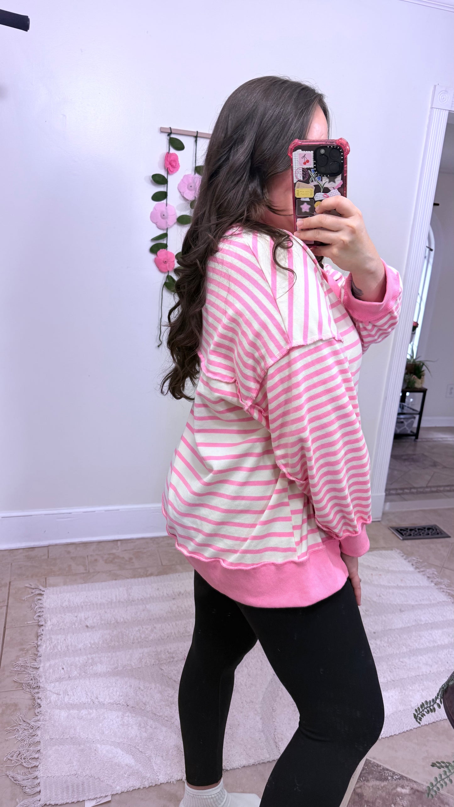 Pink/Cream Pullover