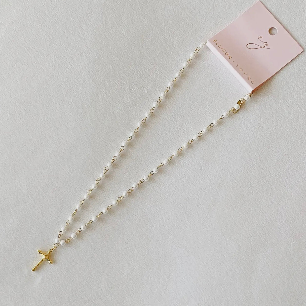 Cabled Cross Pendant Necklace