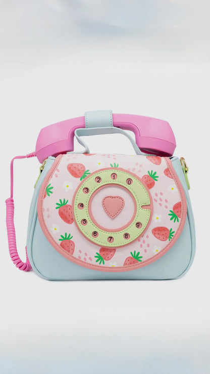 Strawberry Ring Ring Phone Purse | Retro Phone Handbag