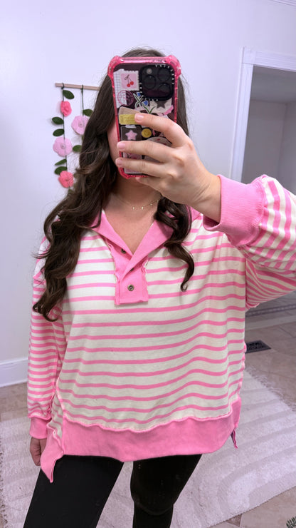 Pink/Cream Pullover
