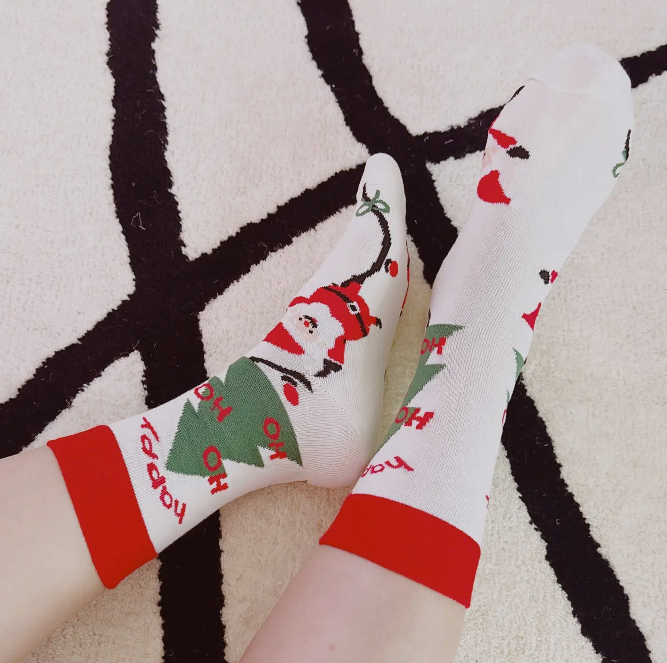Festive Holiday Socks – Santa, Tree, or Gingerbread