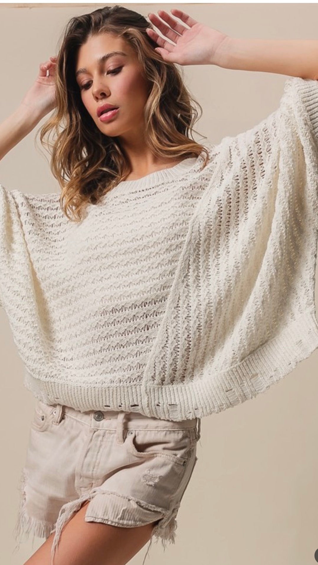 Distressed Dolman Sleeve Top