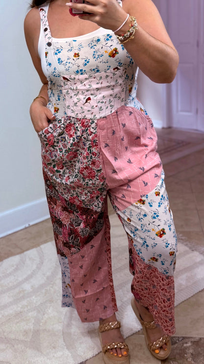 Petal Harmony Boho Overalls