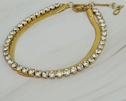 Herringbone & Tennis Bracelet