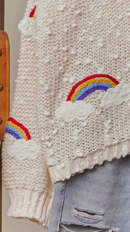 Chasing Rainbows Cardigan – Chunky Knit Rainbow Sweater