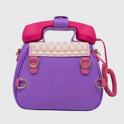 Pastel Checkerboard Ring Ring Phone Purse | Retro Phone Handbag