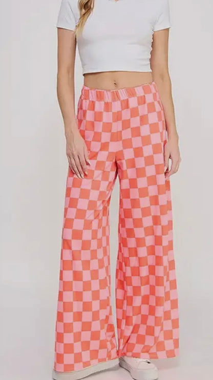 Pink Check Pants