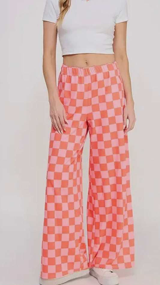 Pink Check Pants