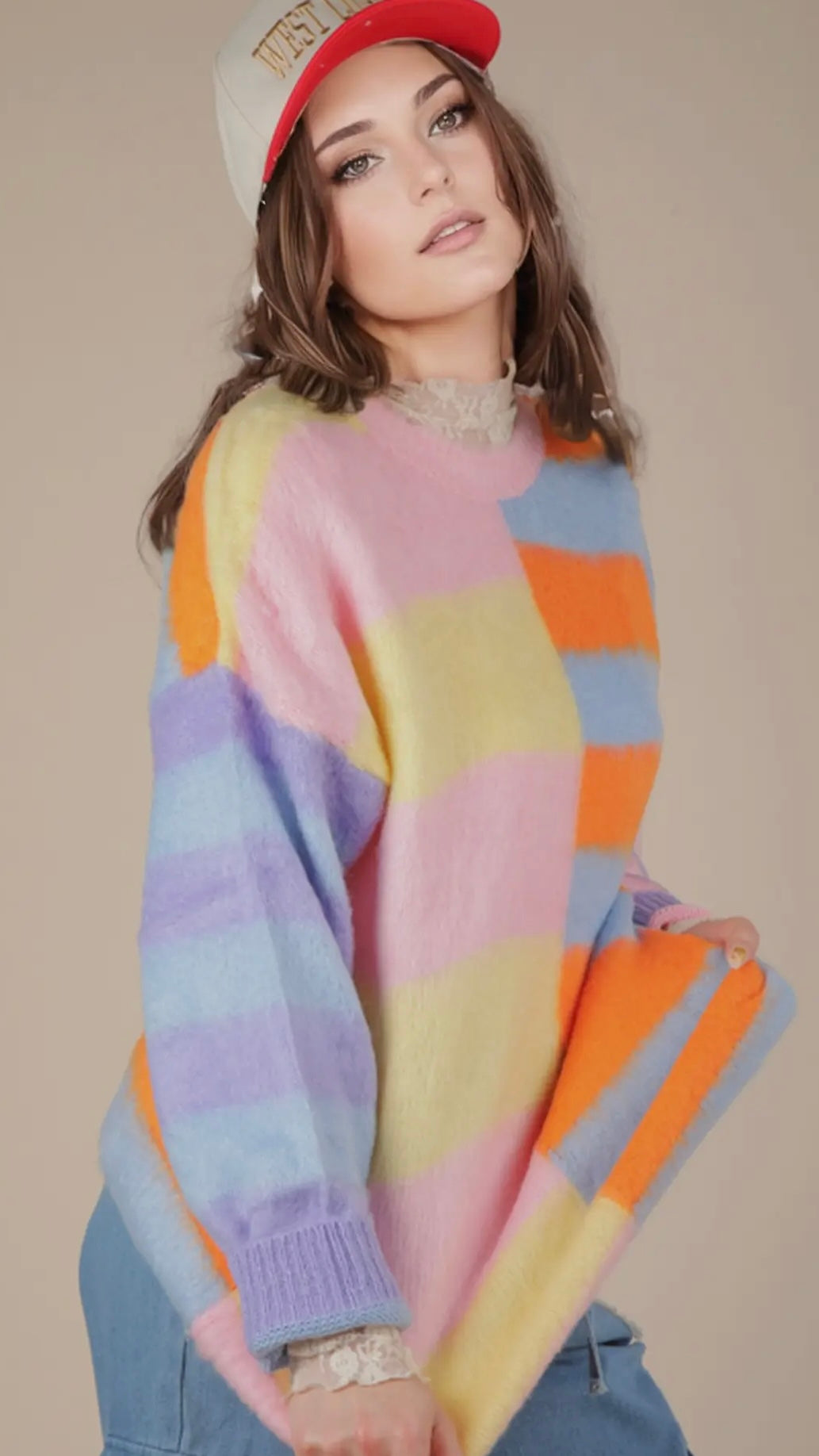 Fuzzy Striped Sweater