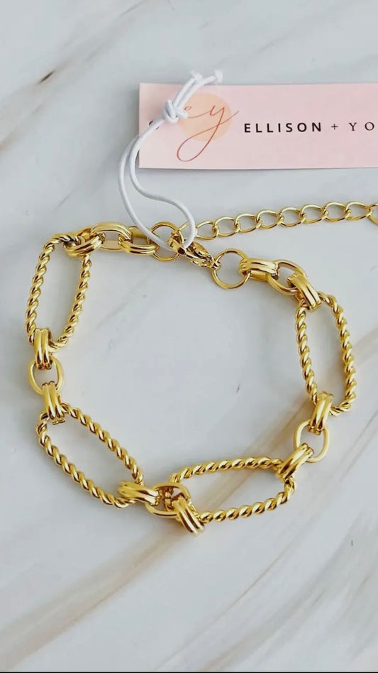 Golden Link Luxe Bracelet | 18K Gold Plated Stainless Steel Chain by Ellison + Young
