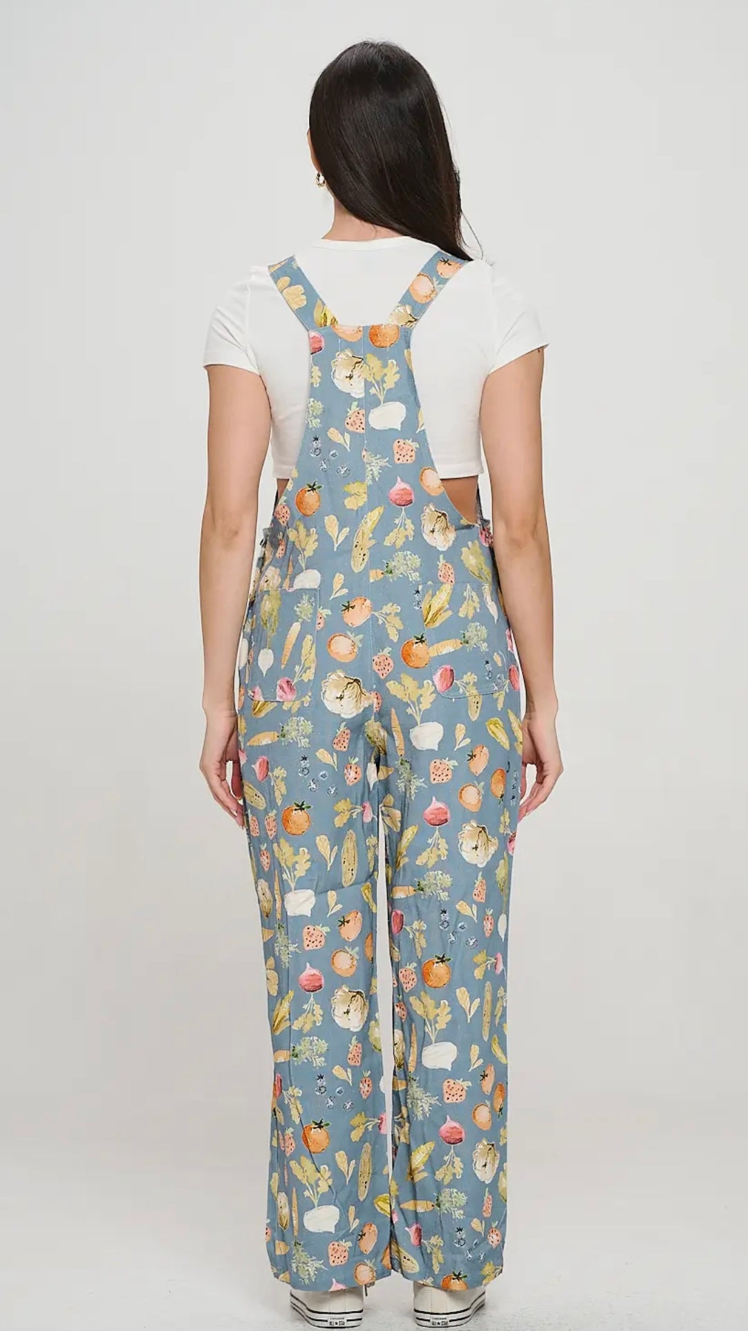 Veggie Print Overalls