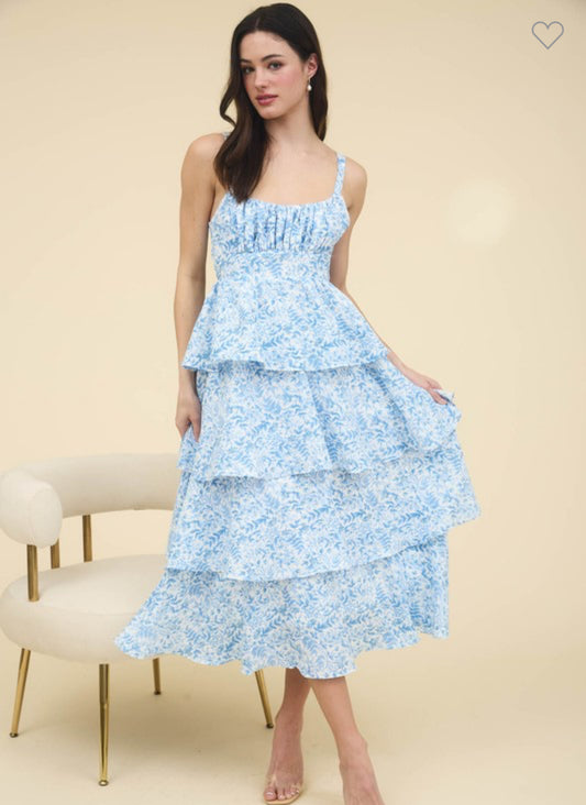 Blue Meadow Blooms Dress