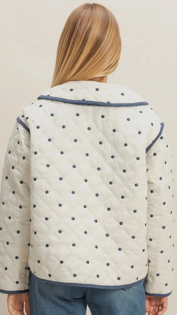 Sweet Dot Quilted Bow Jacket