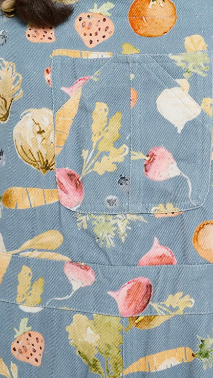 Veggie Print Overalls
