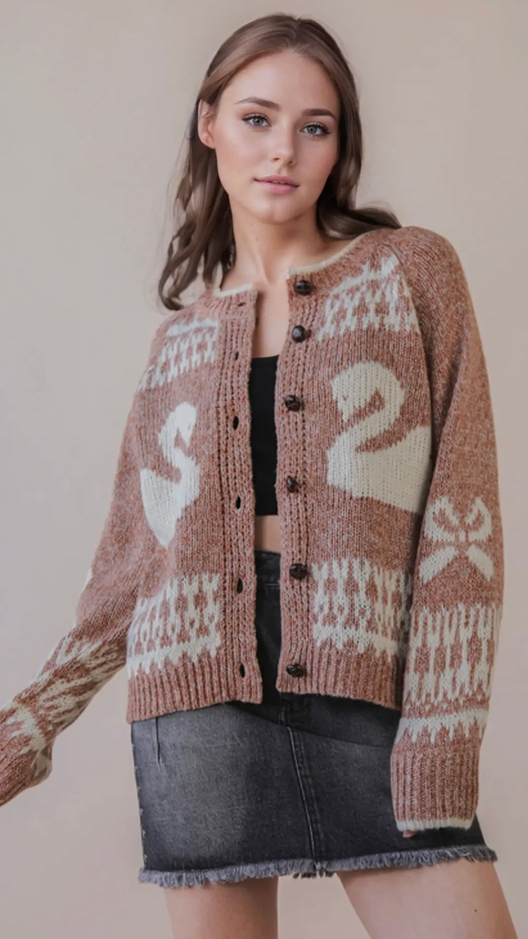 Brown Swan Cardi