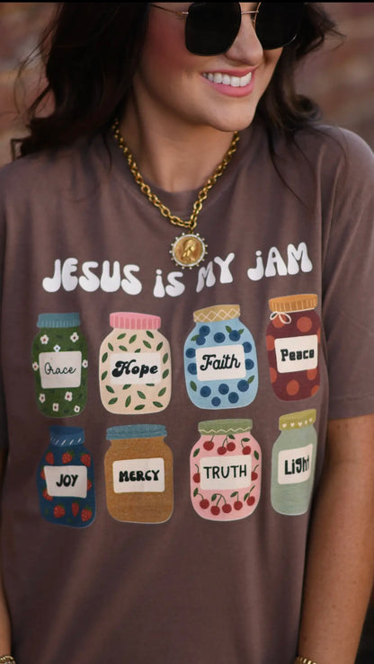 Jesus Is My Jam Tee (Brown)