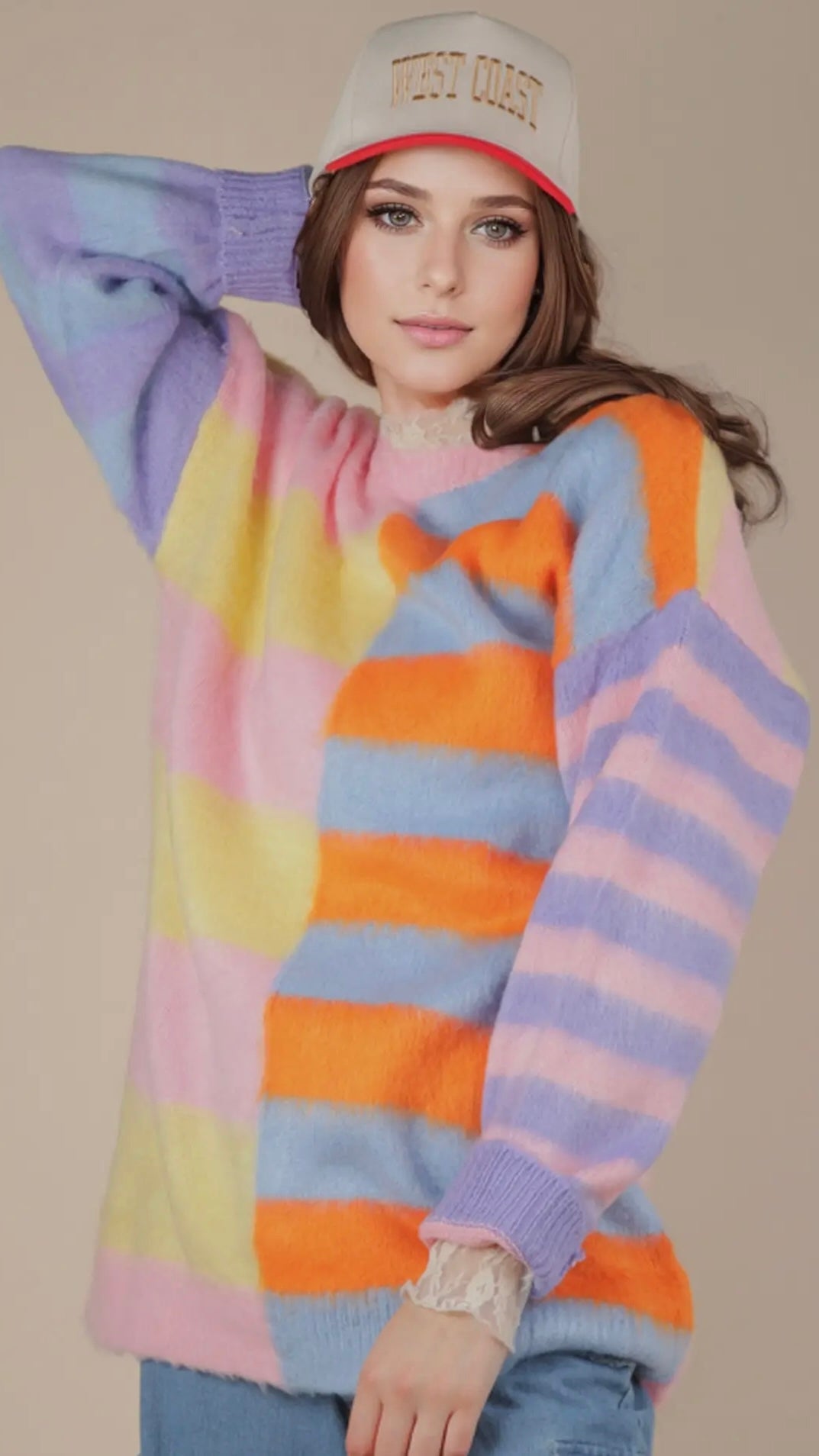 Fuzzy Striped Sweater