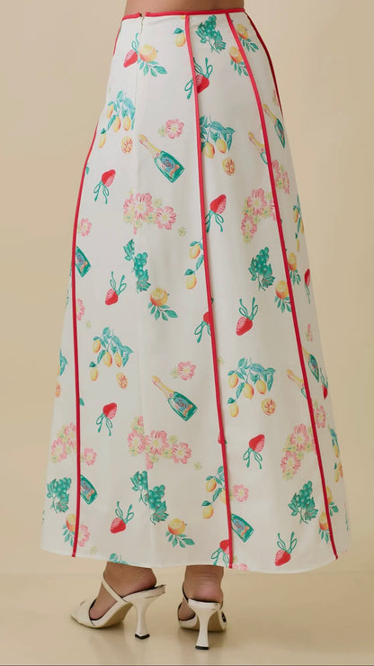 Strawberry Lemonade Midi Skirt