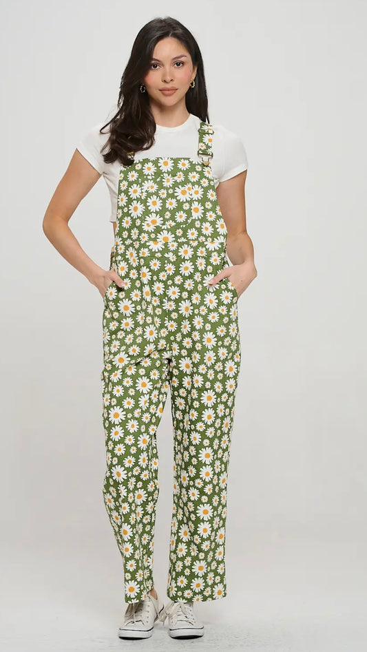 Green Daisy Overalls