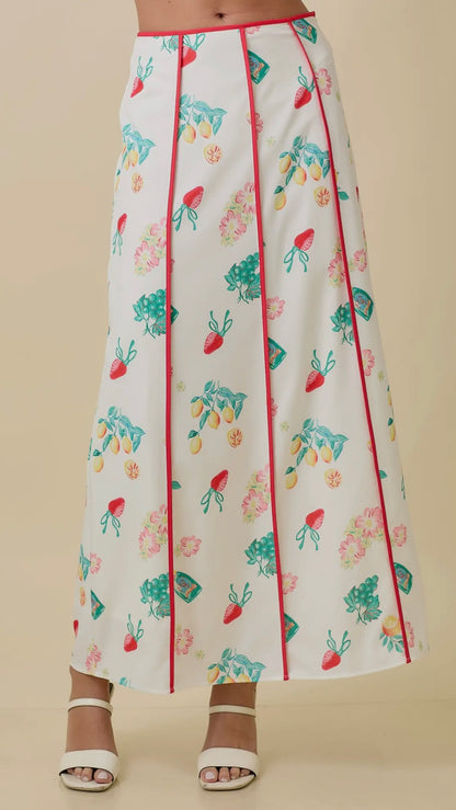 Strawberry Lemonade Midi Skirt