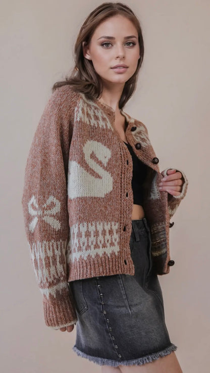 Brown Swan Cardi