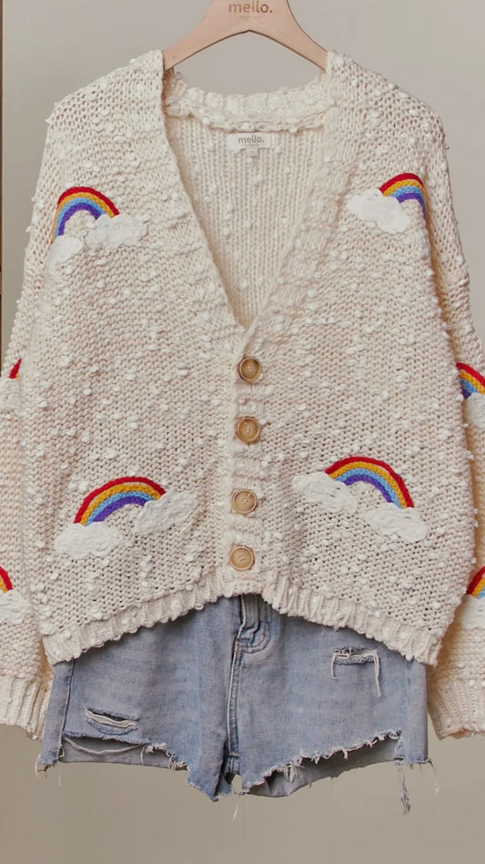 Chasing Rainbows Cardigan – Chunky Knit Rainbow Sweater