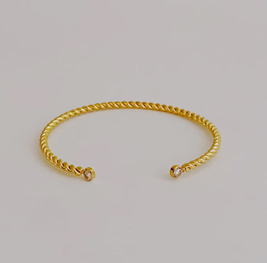 Open Cuff Gold Bracelet