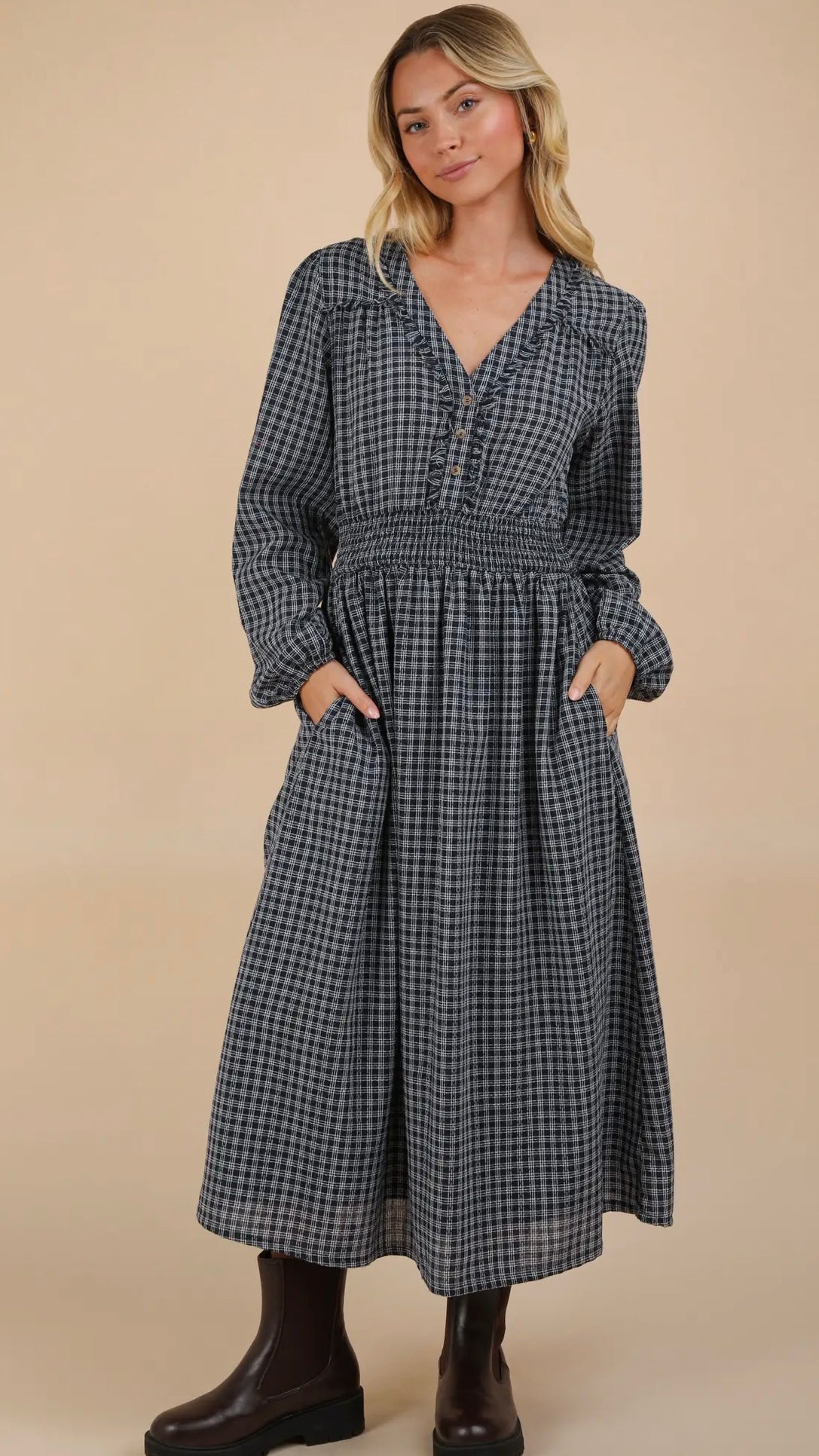 Plaid Midi Dress