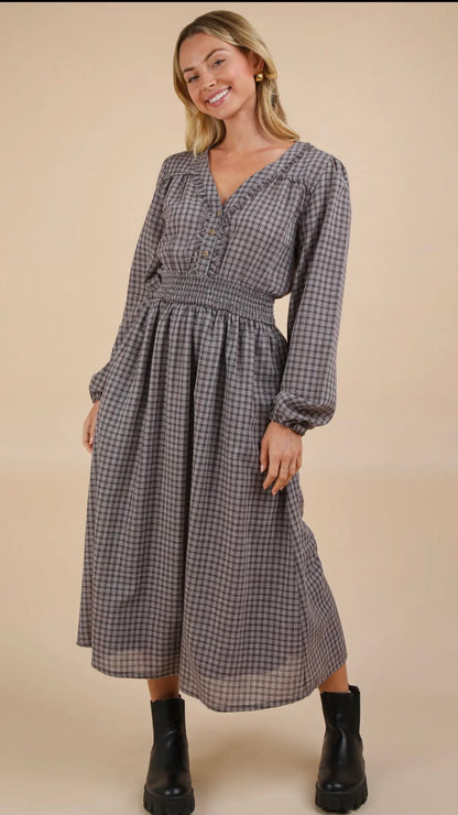 Plaid Midi Dress