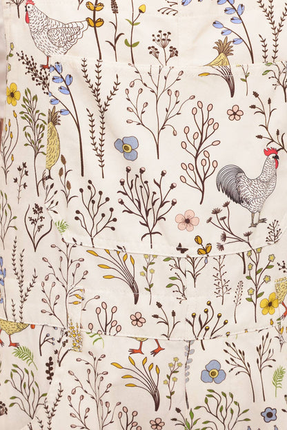 ROOSTER FLORAL PRINT SHORTALLS