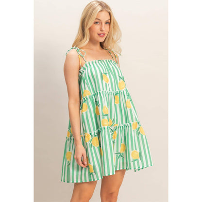 Striped Tiered Mini Dress