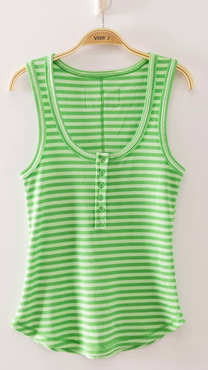 Green Striped Tank