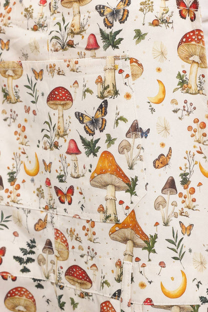 LUNAR MUSHROOM PRINT SHORTALLS