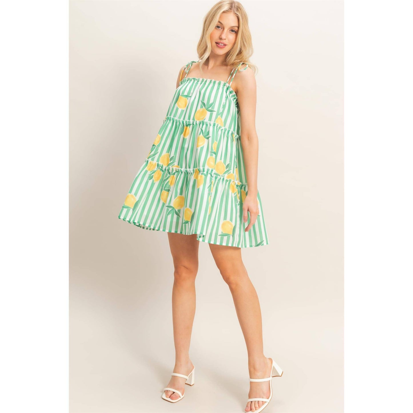 Striped Tiered Mini Dress