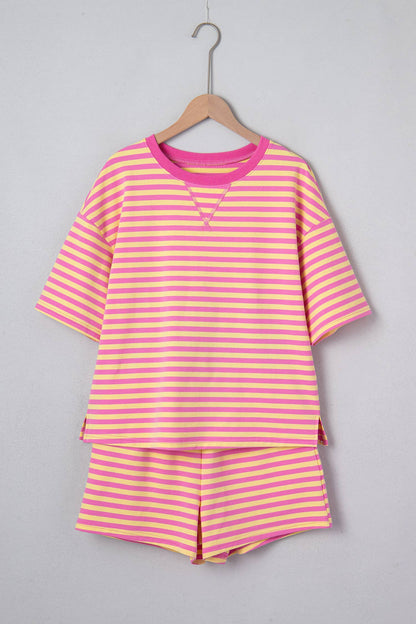 Pink Stripe Short Set (S-XL)