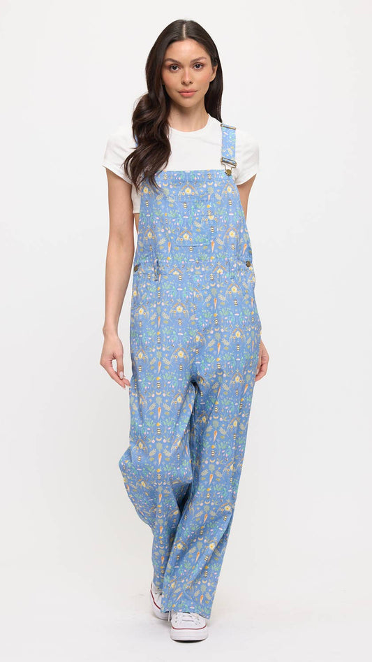 BEE GARDEN PRINT OVERALLS